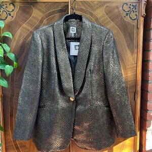 Anne Klein nwt Gold Blazer with Metallic Sheen